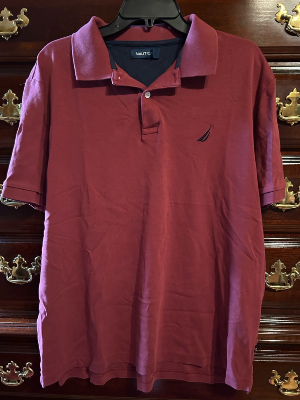 Nautica Men's Burgundy Polo Shirt, Size XL